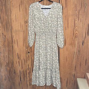 Blu Pepper Prairie Dress Womens S Crisscross Bodice Gathered Waist Ruffled Hem